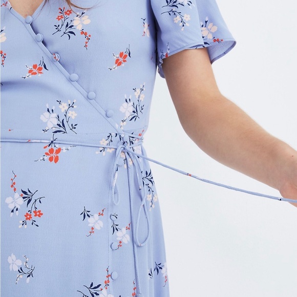 Madewell Purple Wrap Floral Dress - Picture 2 of 8